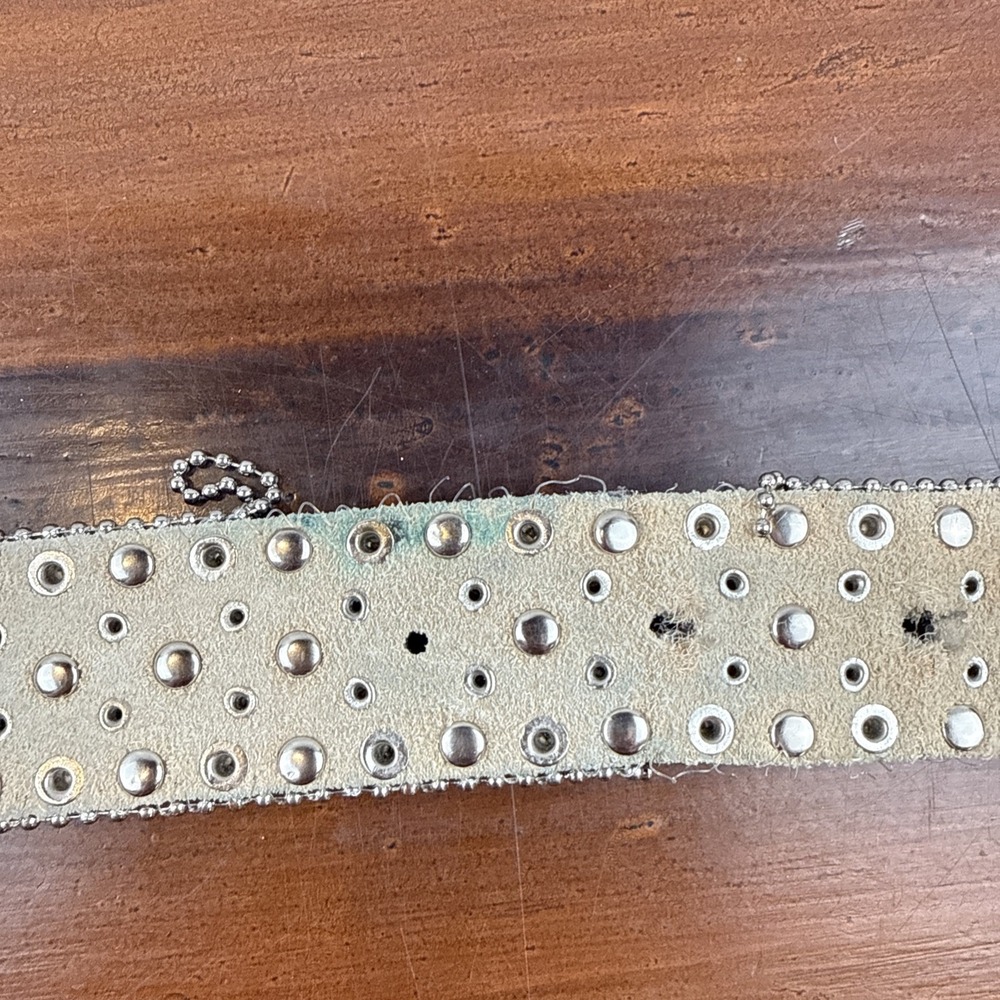 Vintage‎ Y2K Studded Rhinestone Black Leather Western Belt Sz M - Picture 7 of 9